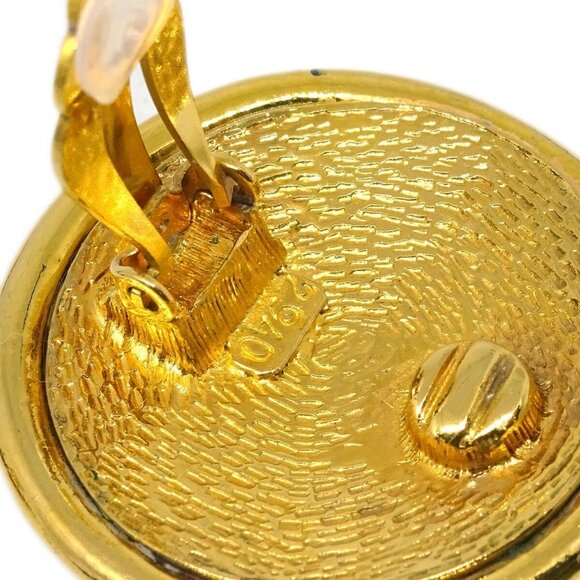 Chanel Button Earrings Clip-On Gold 2940/93P - Picture 4 of 4